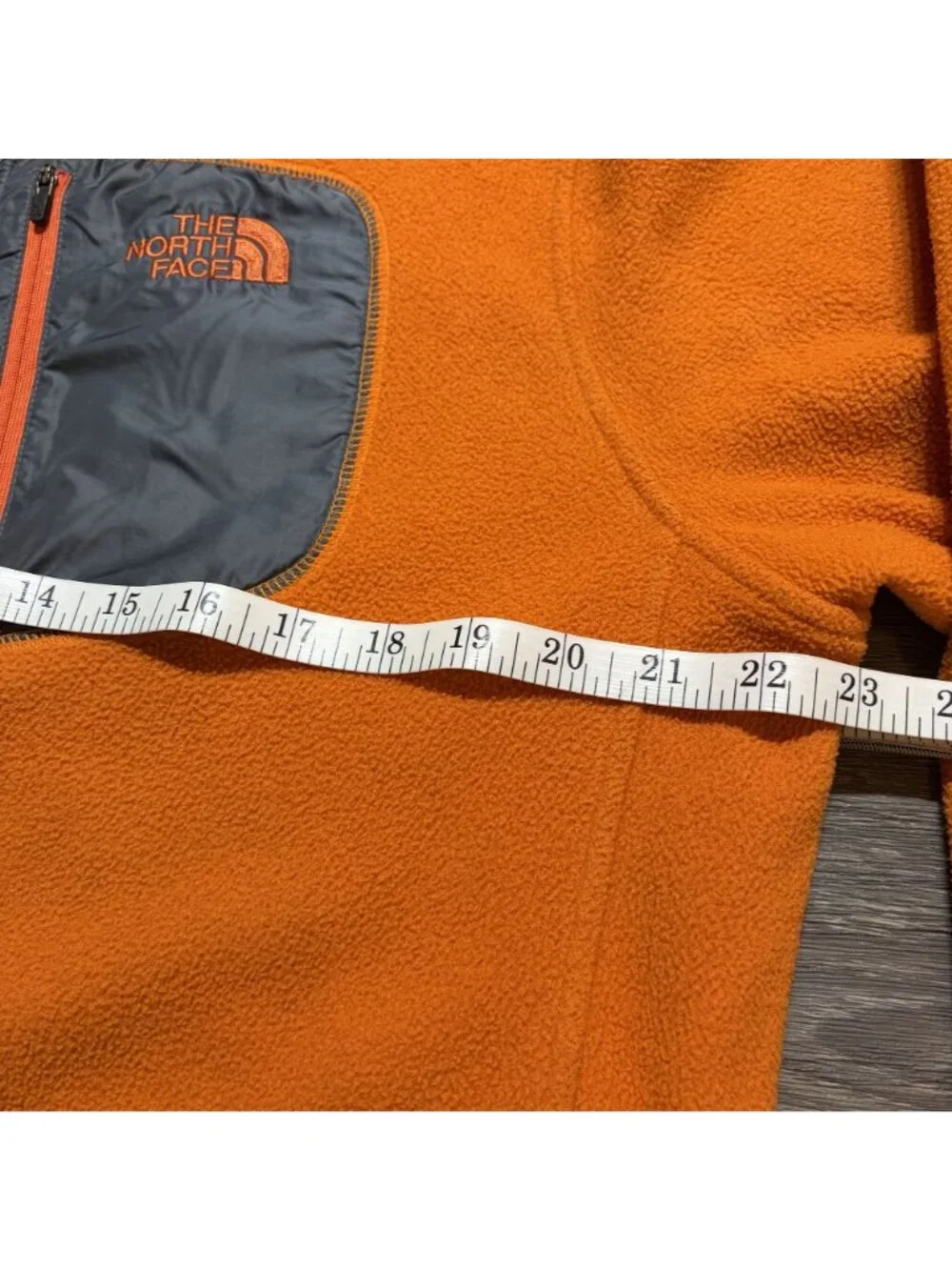 North Face Orange Fleece Jacket Large Full Zip Warm Hiking Outdoor Gorpcore Y2K